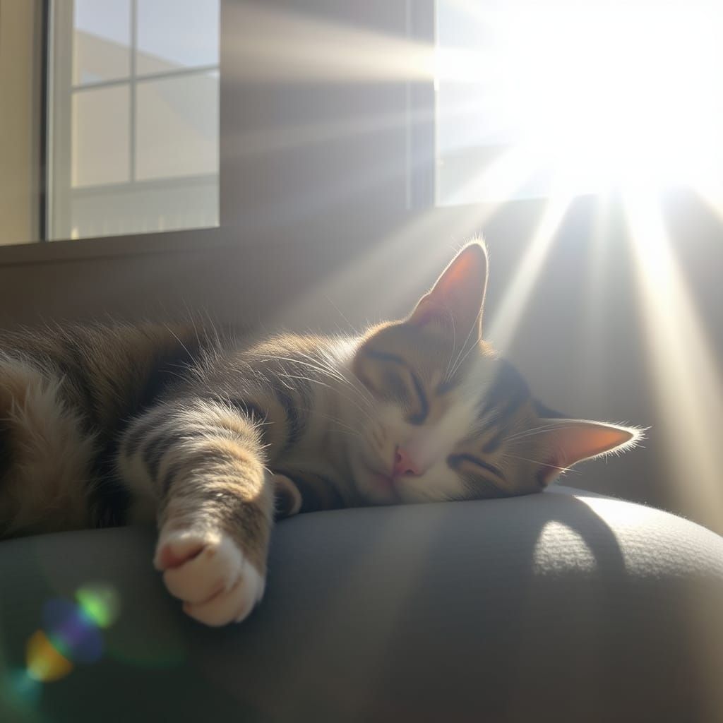 Cat Nap in a Perfect Sunbeam
