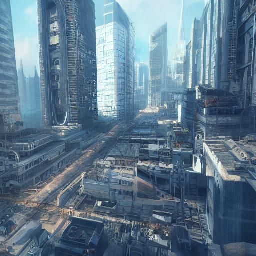 Modern Cityscape in 3D Game Cinematic Style