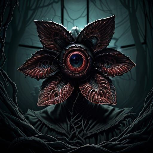 Photorealistic Stranger Things Demogorgon Menacing Human Thr...