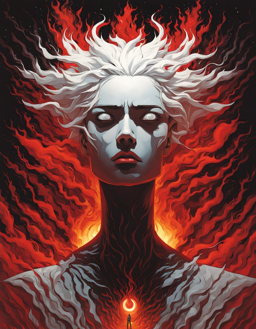 Majestic Goddess of Flames and Shadows