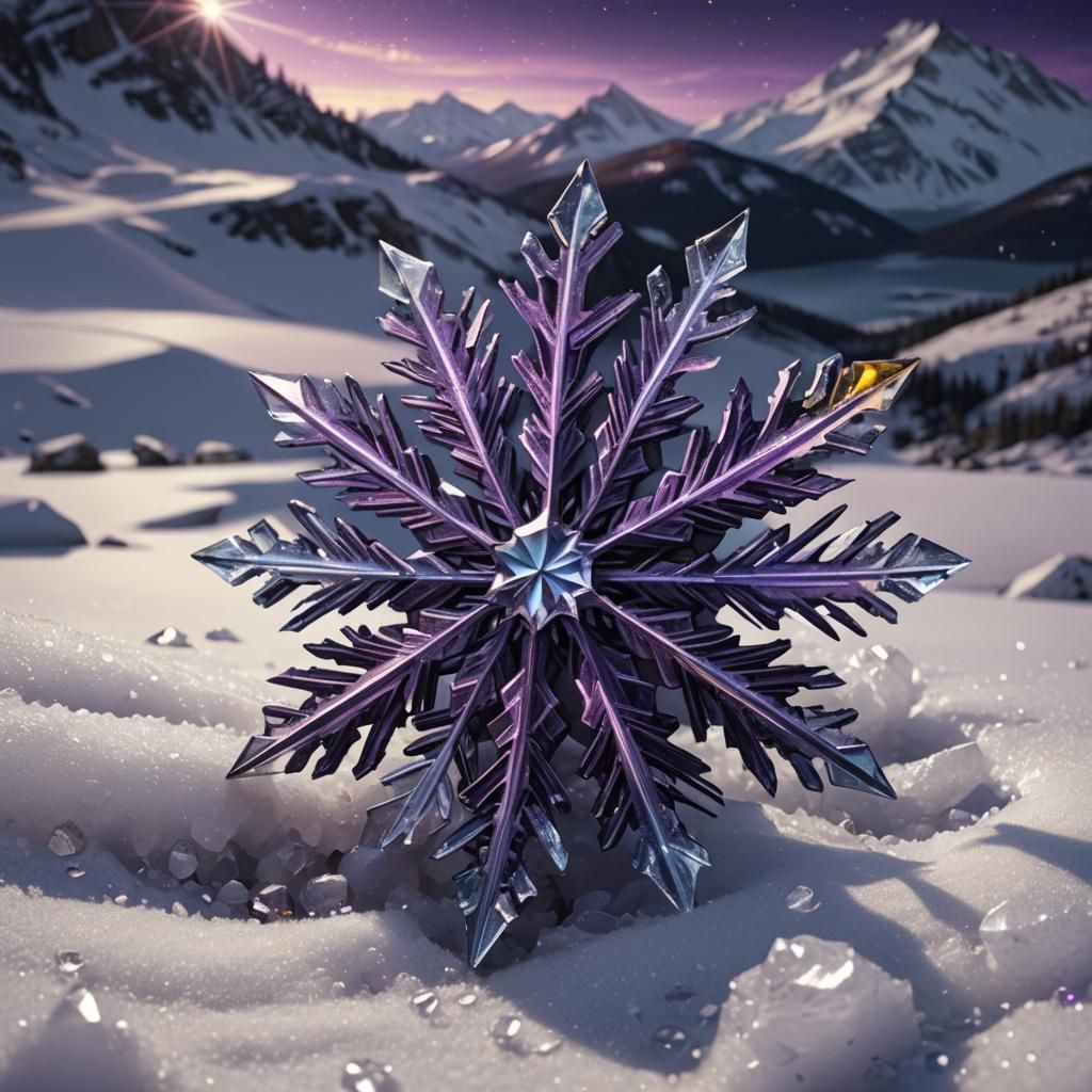 Crystal Snowflake in Dark Fantasy Style