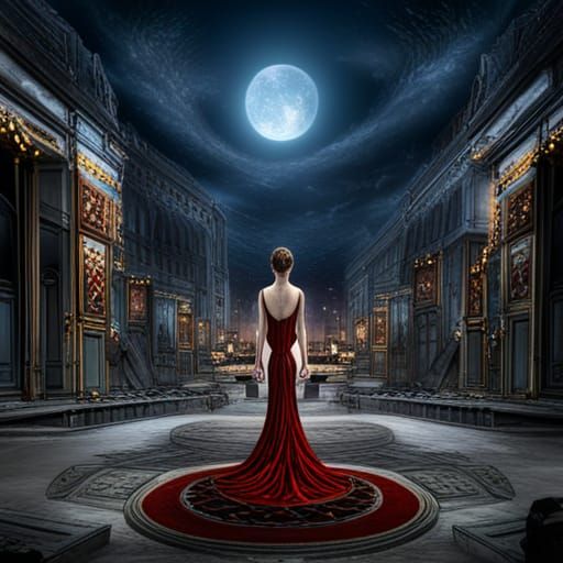 Fantastical Matte Painting with Intricate Details in Deep Co...
