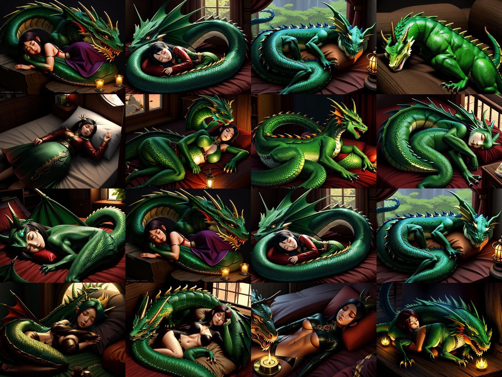 Sleeping Anthro Dragon: Digital Art