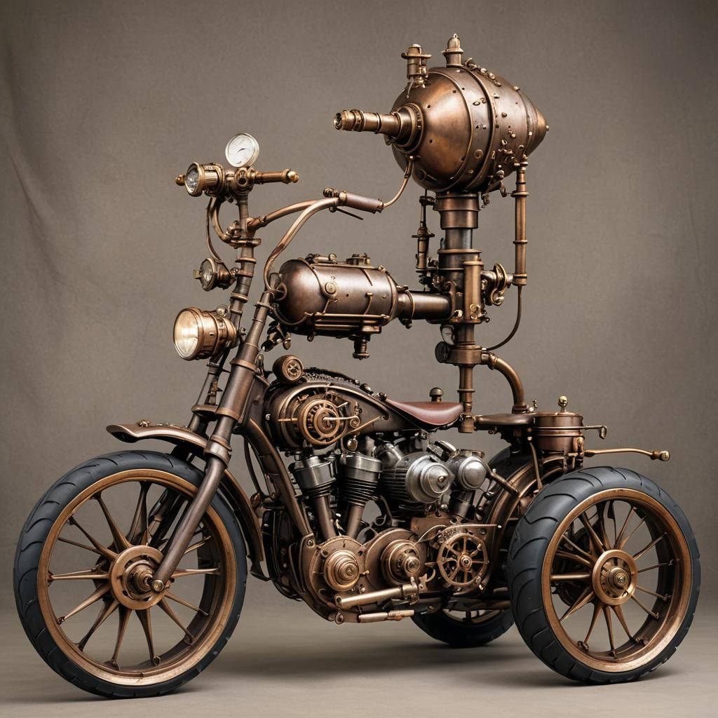 Steampunk Atomic Tricycle Engine Design