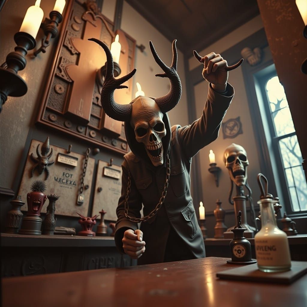 Mystical Laboratory Morgue Dreamscape in Surreal Style