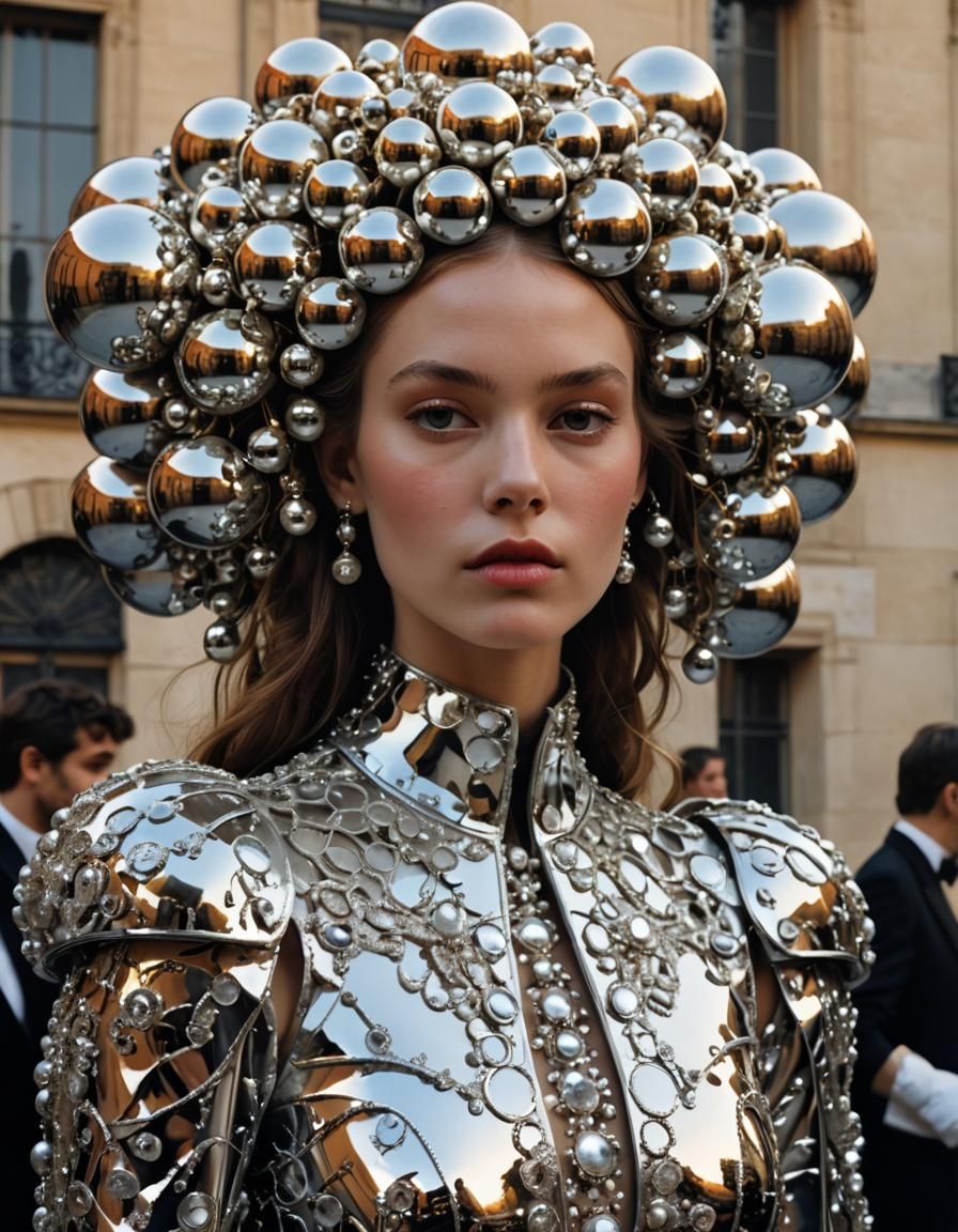 Ornate Woman in Gown: Vogue Cover Aesthetic