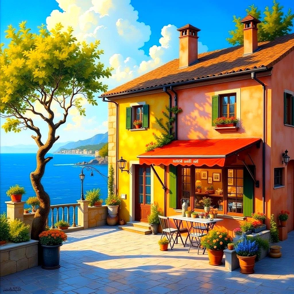 The Café "Pel Blau", and its neighbor.