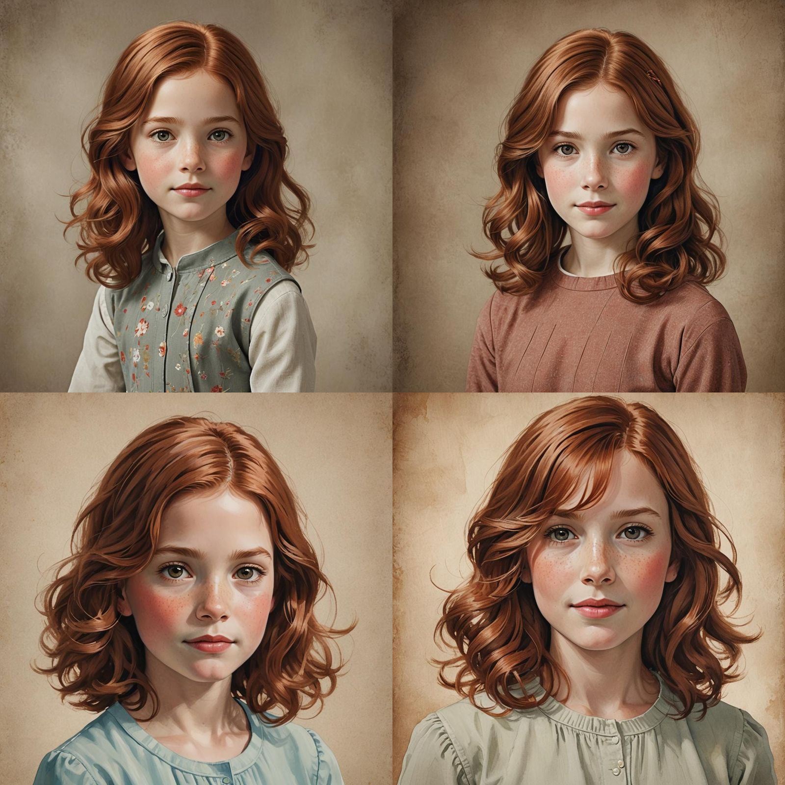 Imagined Daughter with Auburn Hair and Green Eyes
