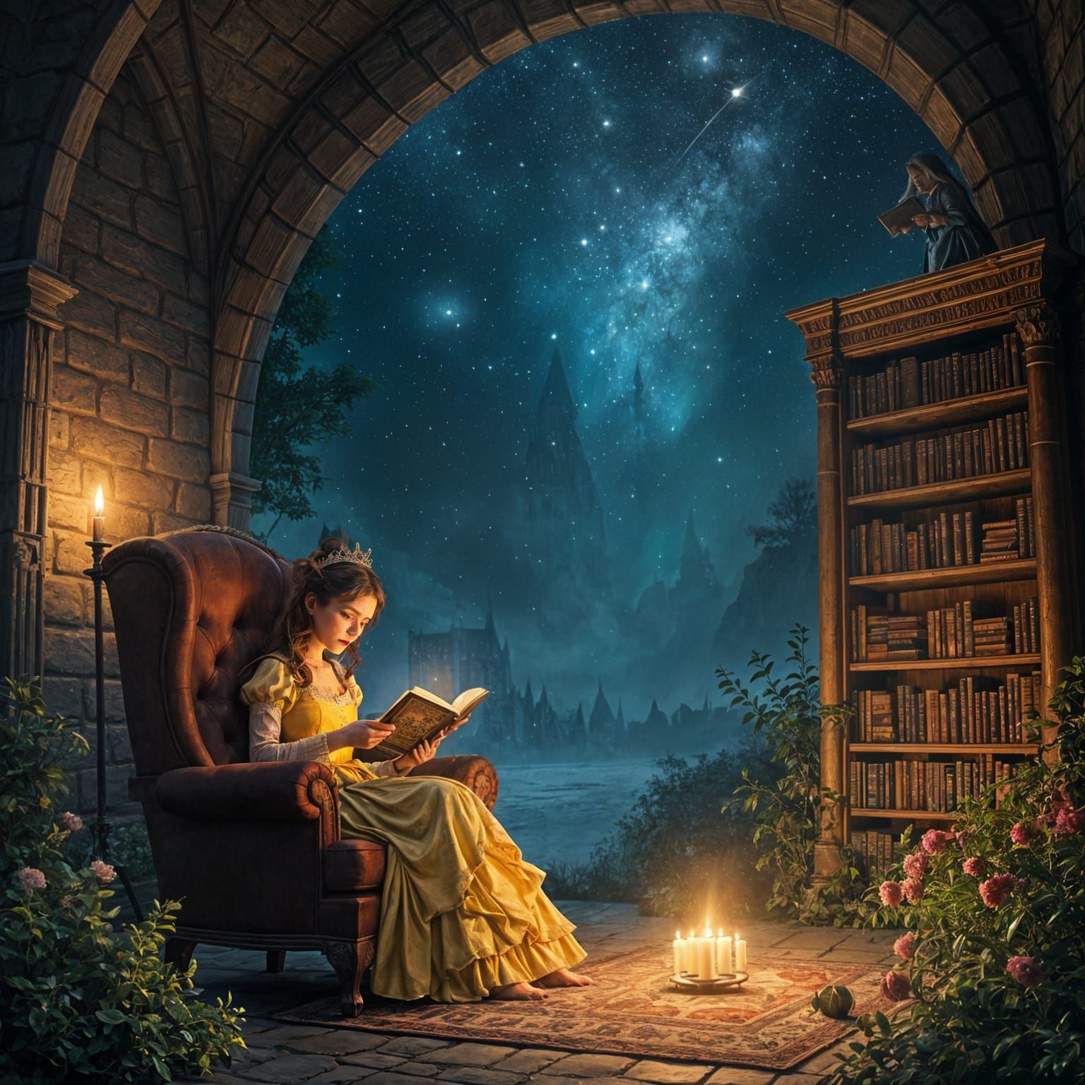 Belle Reads in Enchanted Candlelight