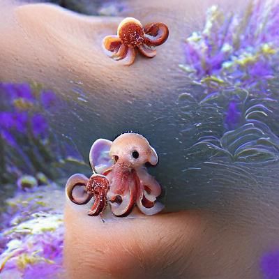 Adorable Cartoon Octopus with Big Eyes
