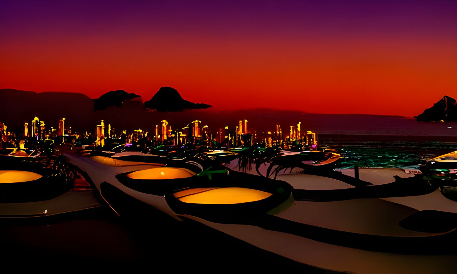 Futuristic Solarpunk City on Tropical Beach