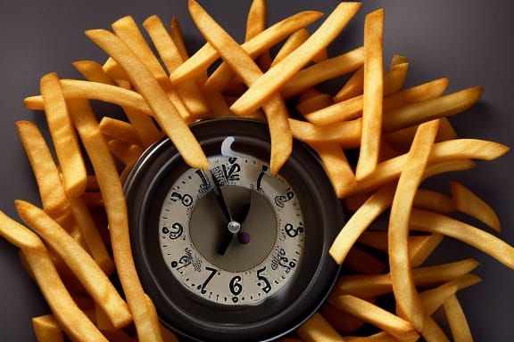 French Fry Clock in Hyper Detailed 16k