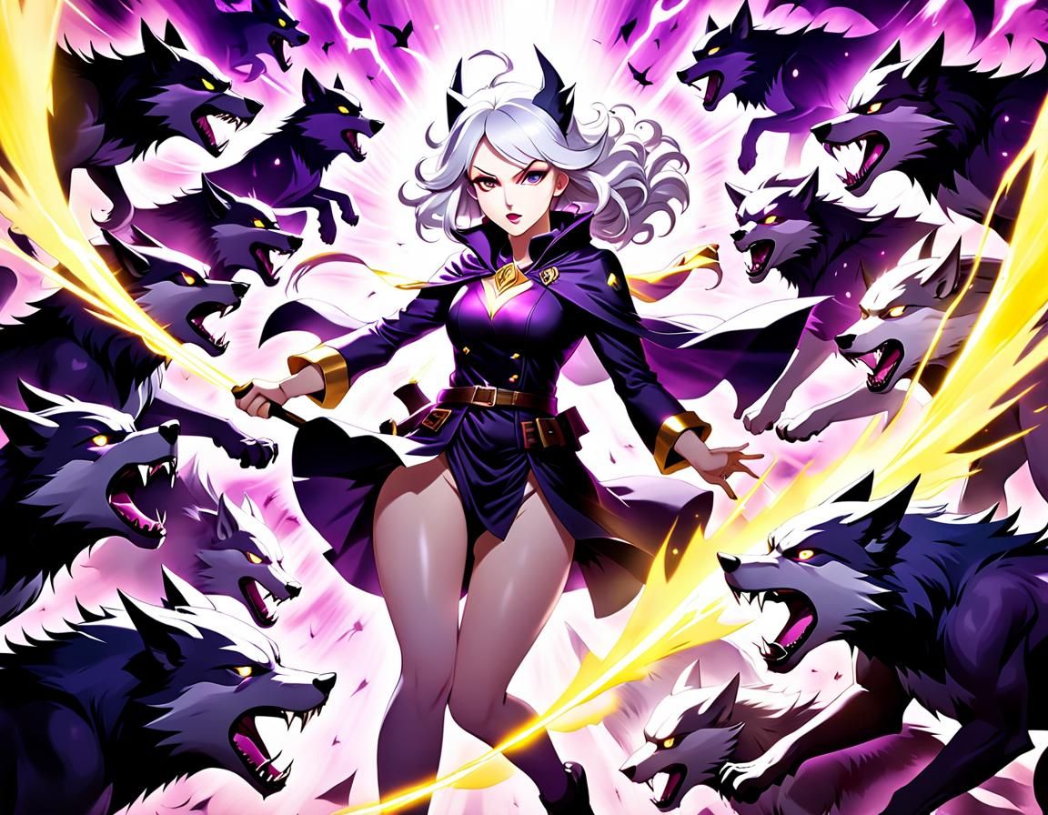 Surreal Anime Fantasy Battle Scene in Double Exposure, Soft...