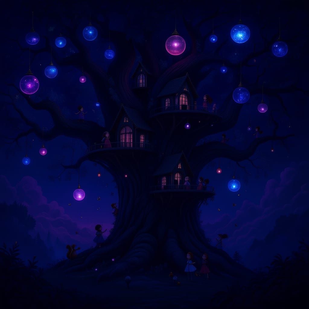 Magical Giant Pine Tree Home for Elves and Squirrels