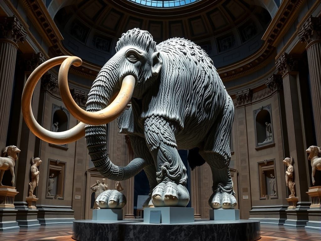 Baroque Sculpture of a Colossal Woolly Mammoth
