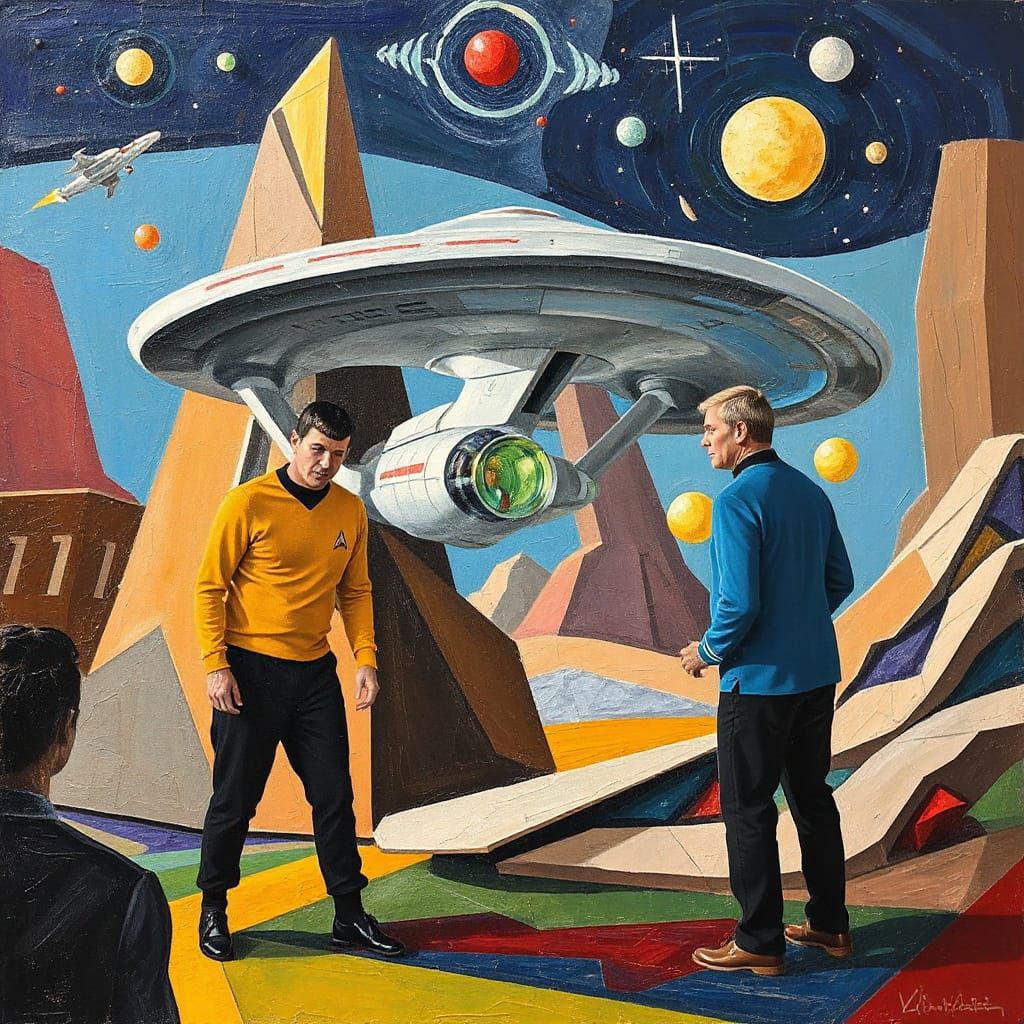 Cubist Starship Enterprise: A Futuristic Norman Rockwell Sce...