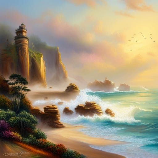 Ethereal Great Ocean Road Fantasy Landscape