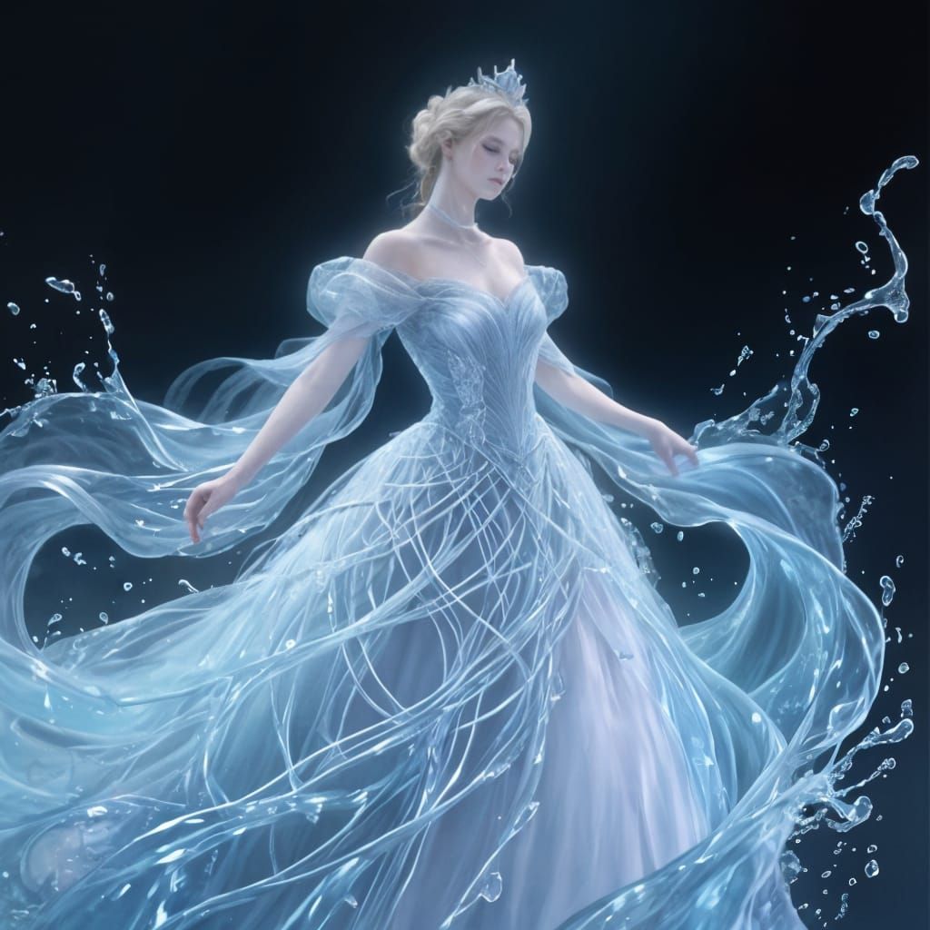 Princess in Water Gown, Fantasy Concept Art