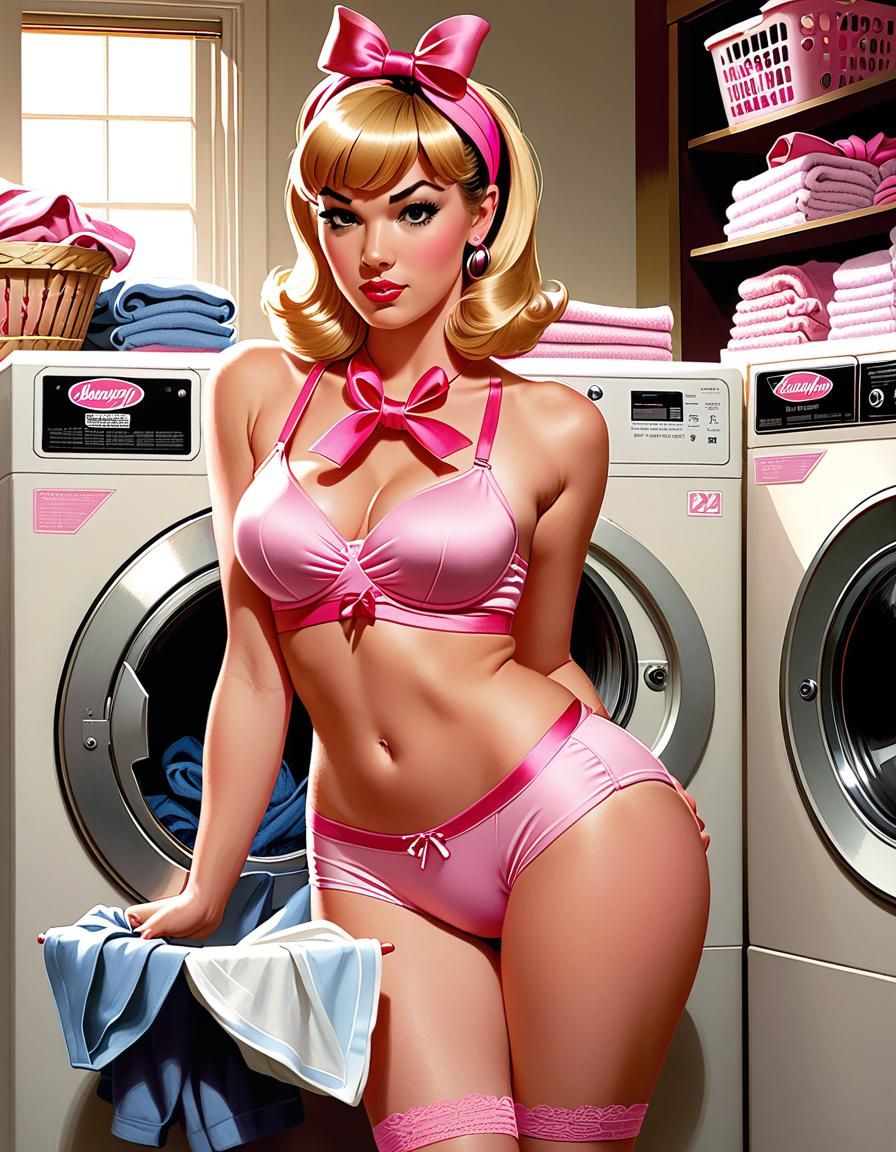 Betty Cooper Does Laundry in Comic Book Art
