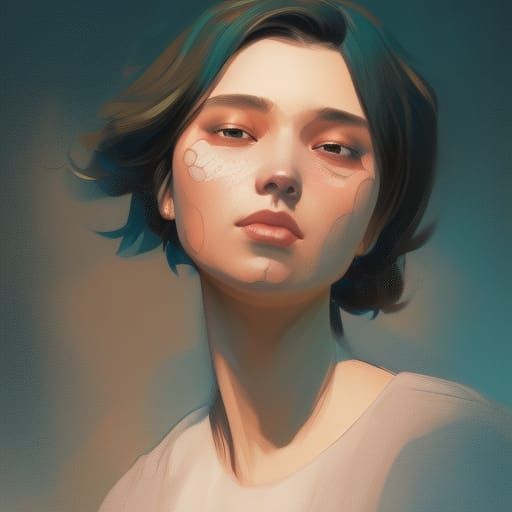 Detailed Kappa Portrait in Art Nouveau Style