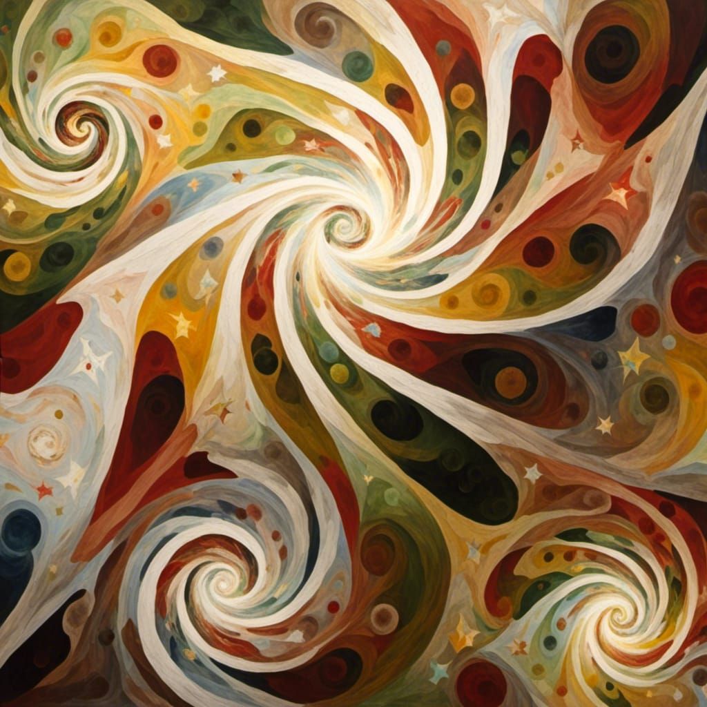 Swirling Stars in Impasto Oil Painting Style