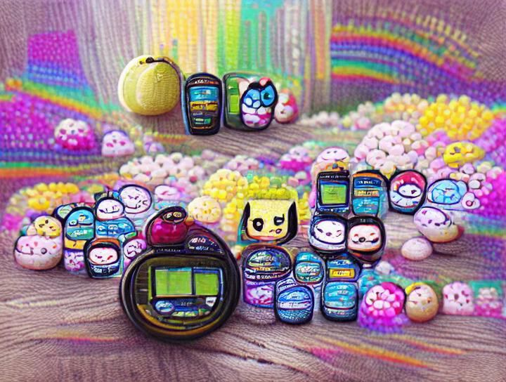 Colorful Pixel Art of Tamagotchis