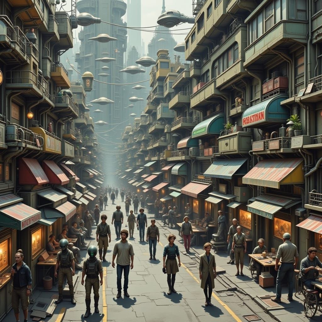 Alien Tourists Explore a Dystopian City