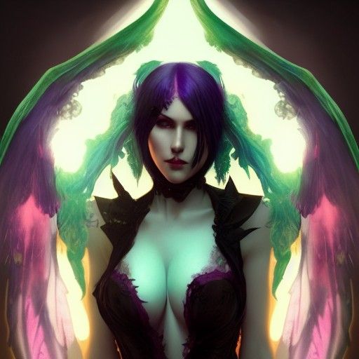 Morrigan Aensland Portrait in Art Nouveau Style