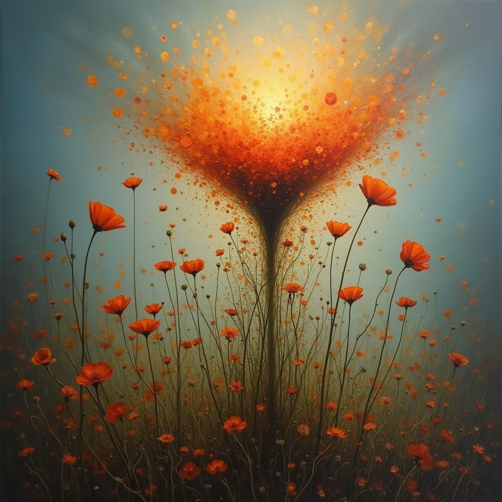 Surreal Wildflower: Explosion of Nothingness and Mortality