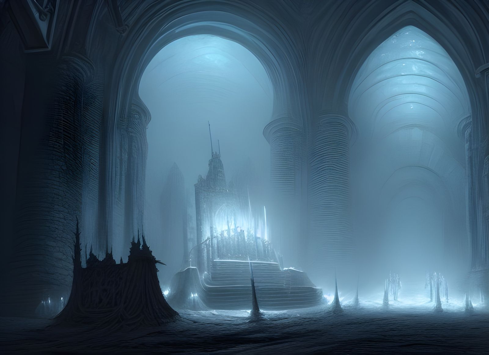 Lich King Tomb Interior: Epic Matte Painting