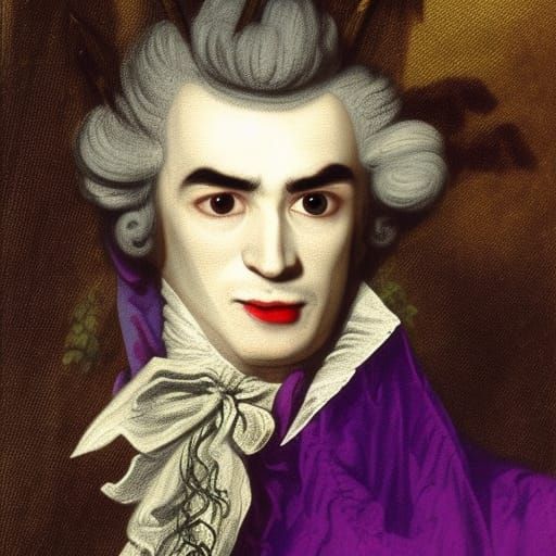 Vampire Lord Playing Harp in Classic Style