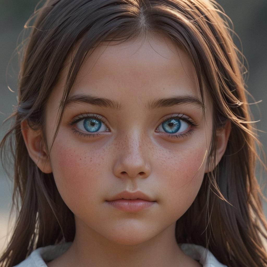 Attentive Girl with Almond Eyes: 3D Anime Art