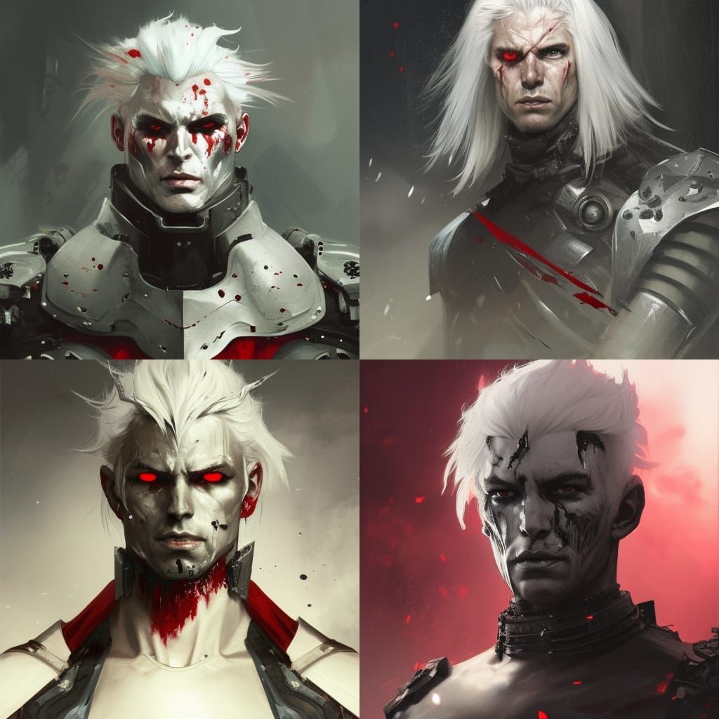 Armored Vampire Soldier Portrait in Hyperdetailed Style