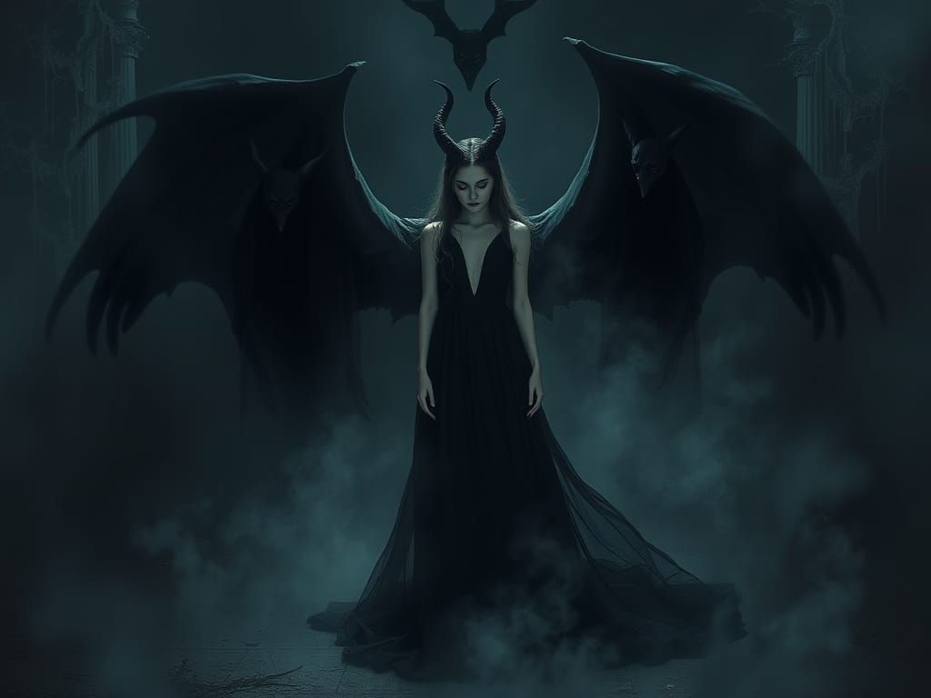 Eerie Beauty in Shadows: A Cinematic Portrait