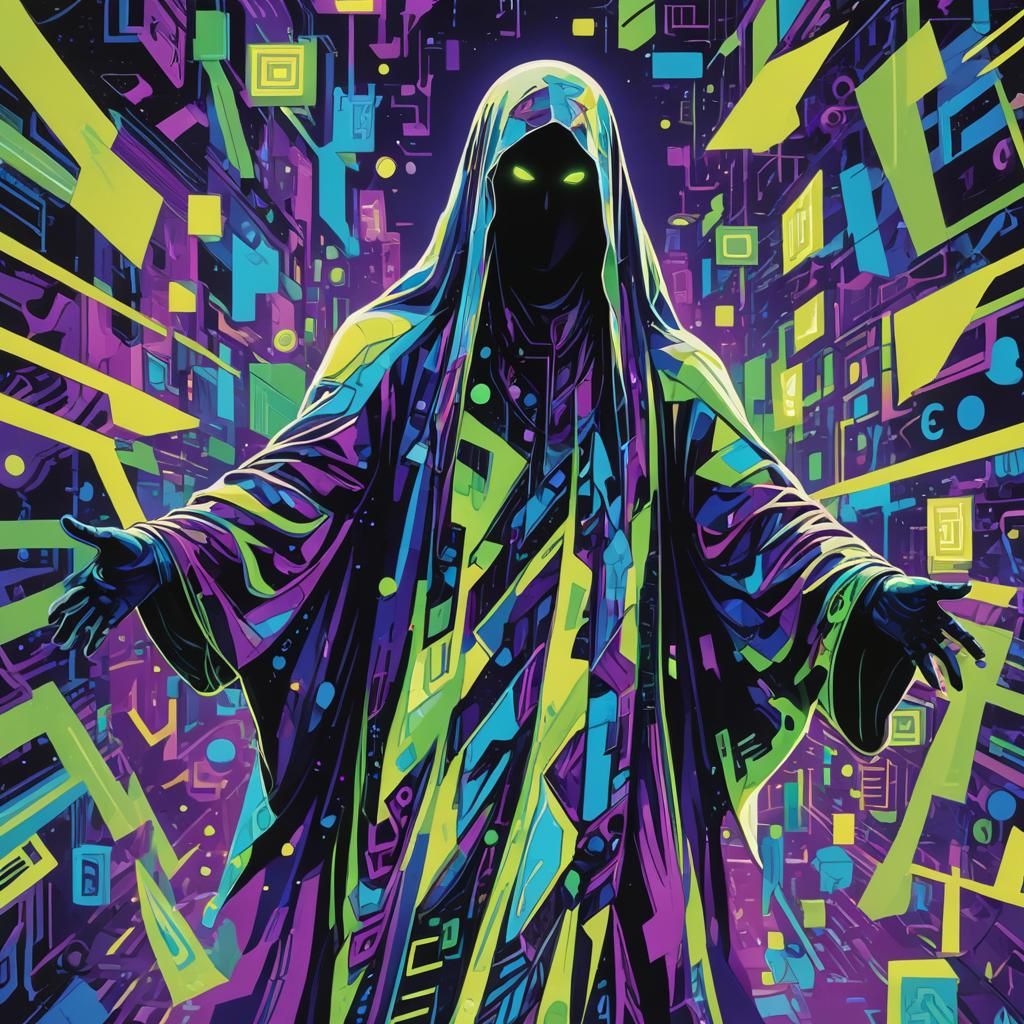 Futuristic Jersey Ghost in Digital Pop Art Style