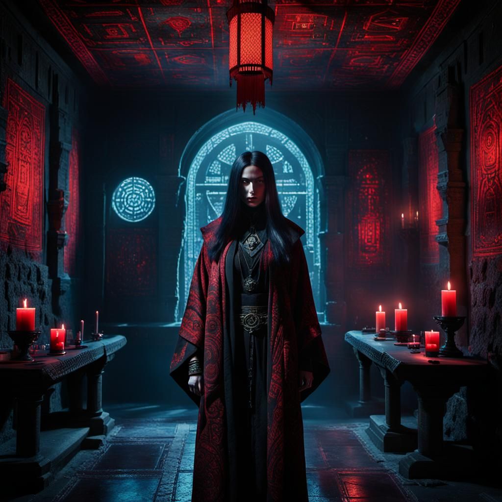 broken air red girl vampire