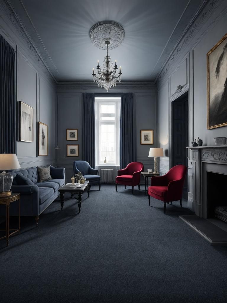 Women in Babydolls on Blue Carpet: Digital Matte Painting