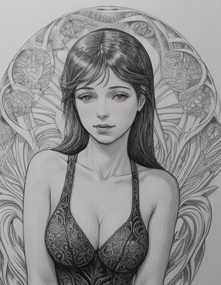 Art Nouveau Drawing of Mother-Progress in Vector Style