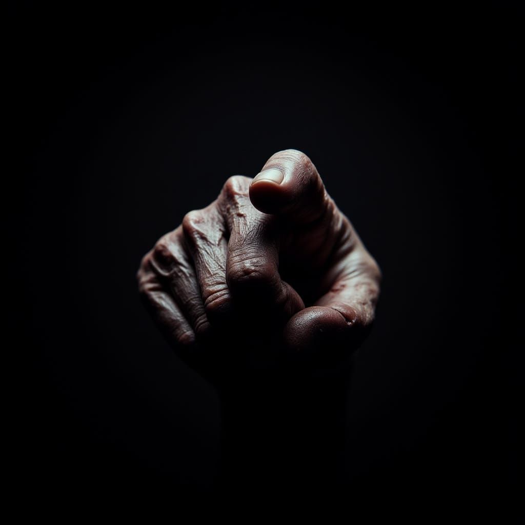 <lora:Macabro:1.0> finger pointing at you