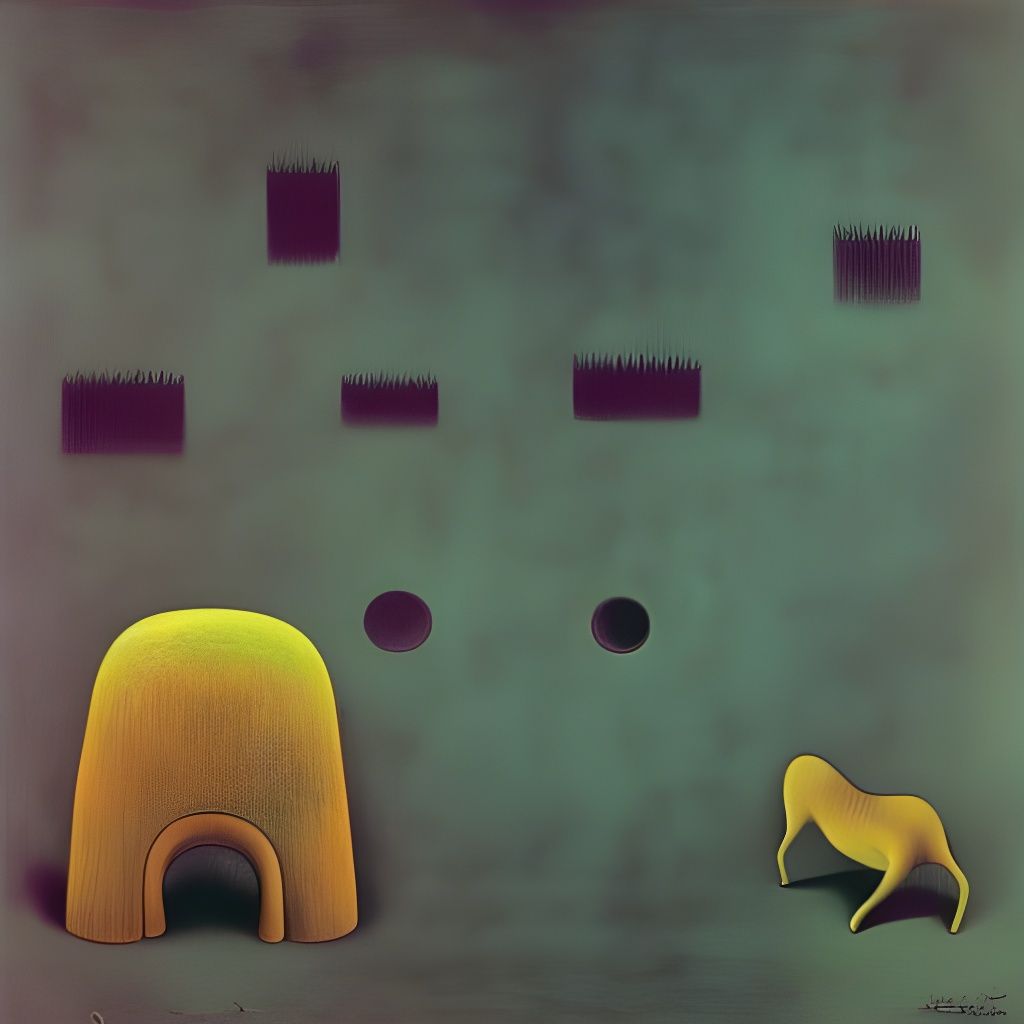 Nightmarish Dog Landscape in Expressionist Style