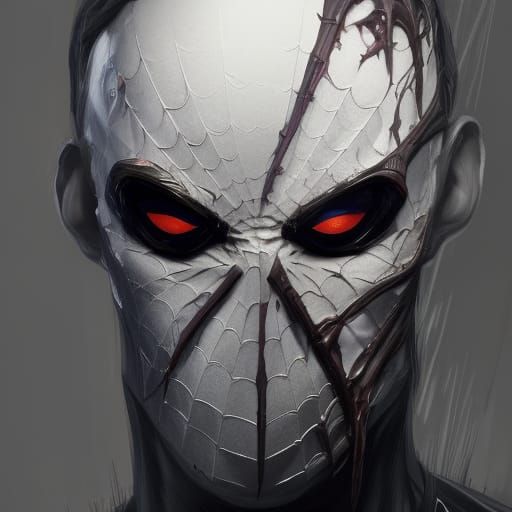 Undead Spider-Man Portrait in Art Nouveau Style