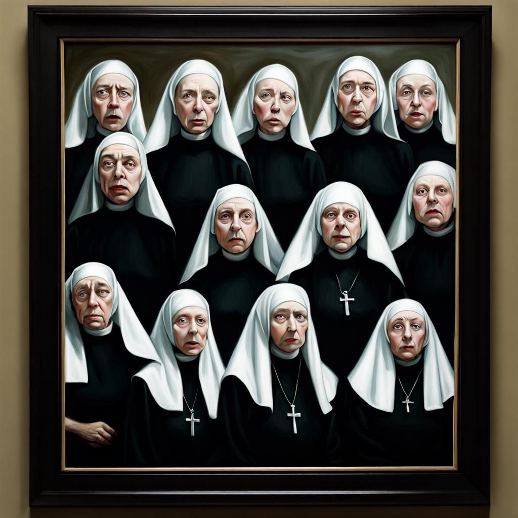 Nuns on the Run: A Whimsical Burtonesque Scene