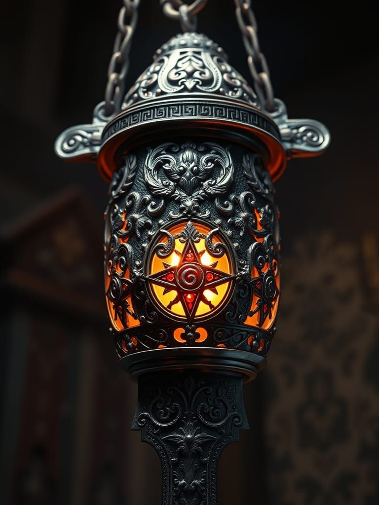 Viking Axe Lantern: Photorealistic Digital Art