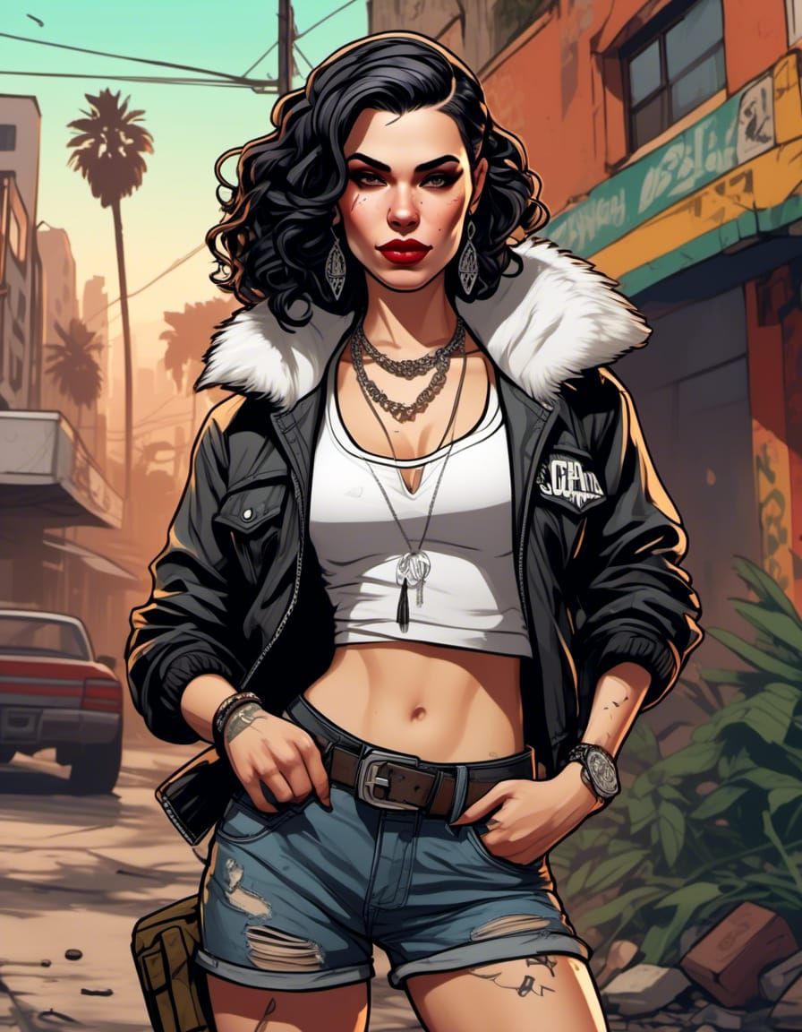 Snow White as GTA Gangster in Urban Style