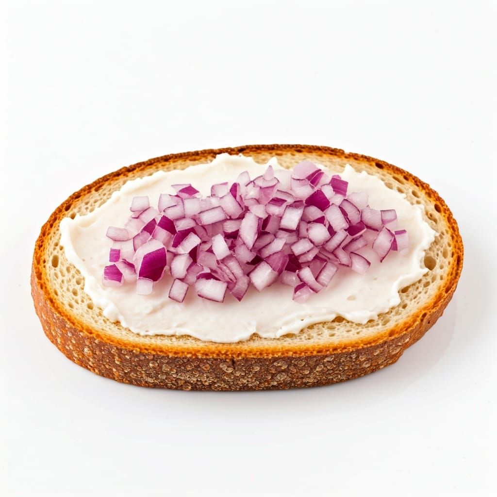 Traditional Hungarian Lard Bread with Red Onion