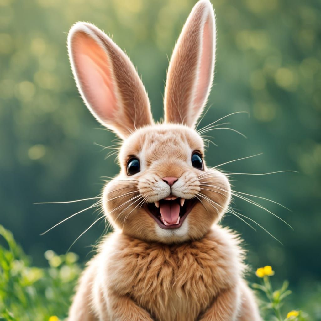 Delightful Laughing Bunny Generated by AI