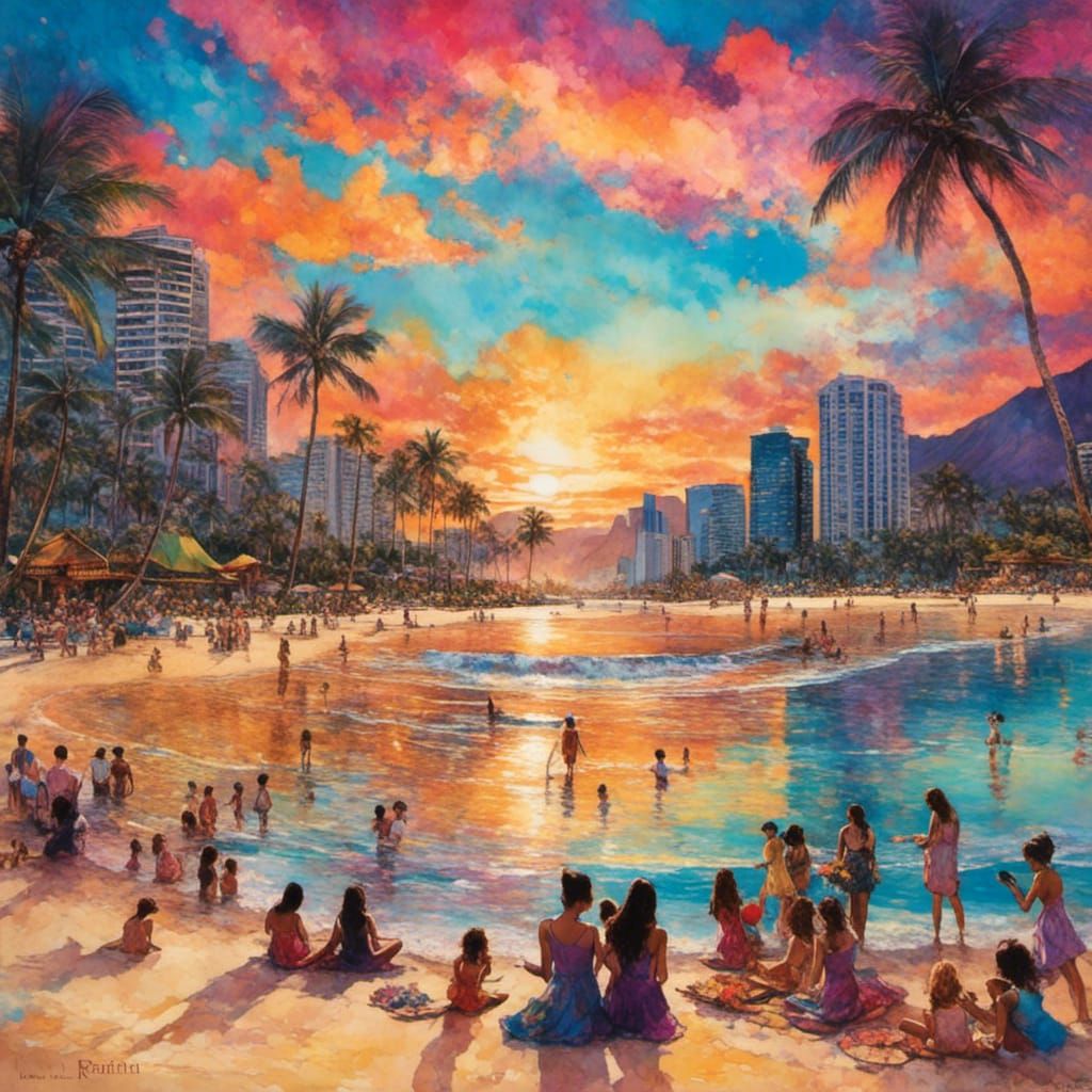 Nebula Dreamscape on Waikiki Beach