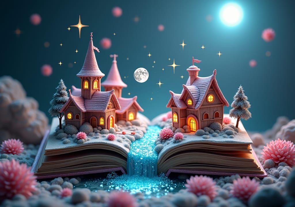 Magical Fairy Village Pop-up Book in 3D