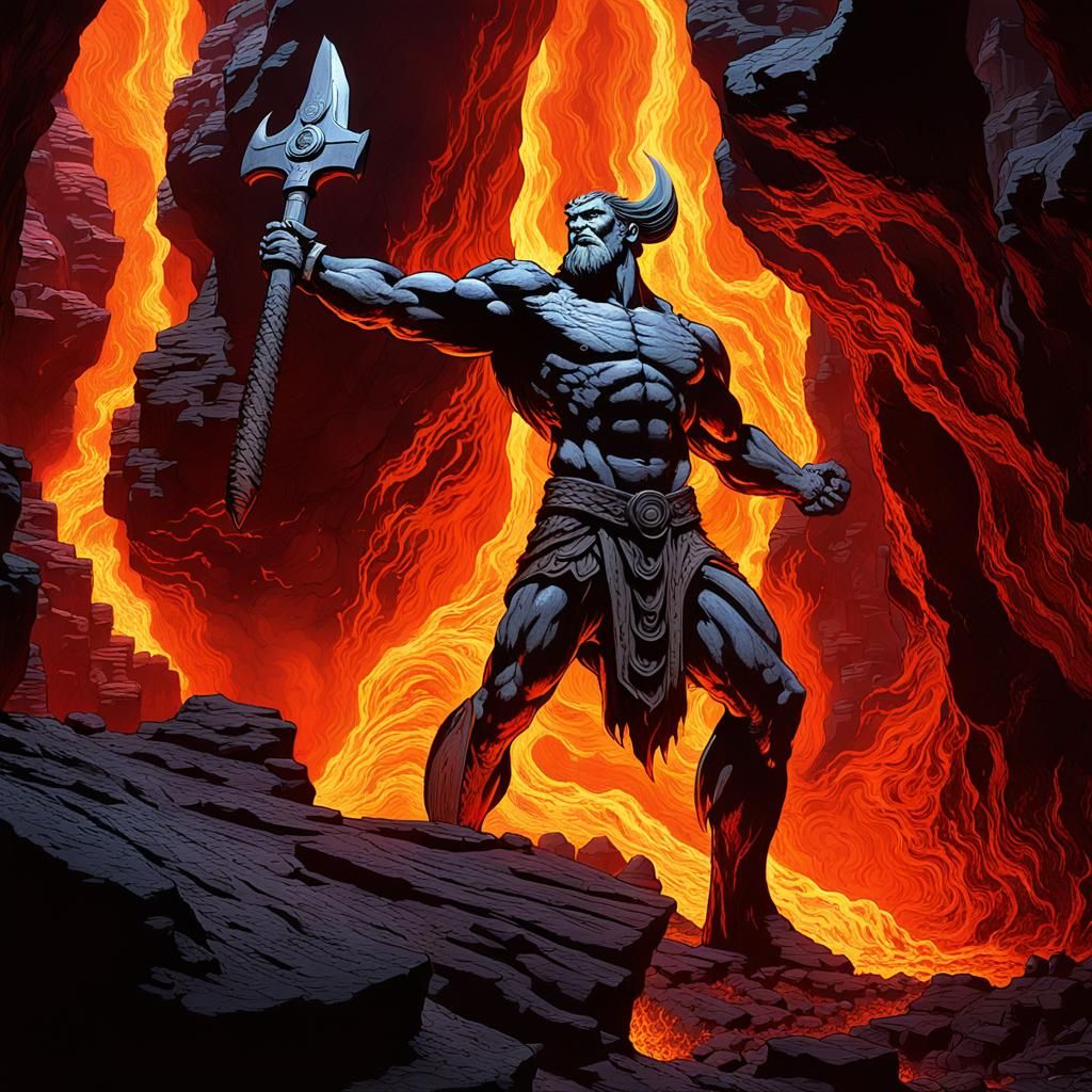 Vulcan's Forge: A Dark Surrealist Creation