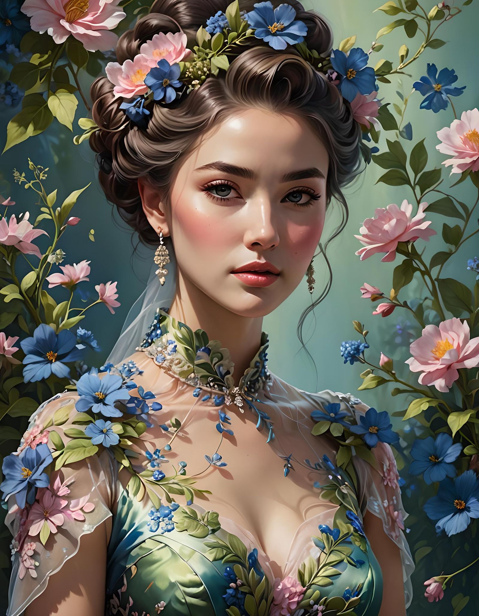 A lady with an elegant updo hair